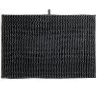 MSV - Tapis de Bain Chenille - Poils Longs Microfibres Moelleux Anti-dérapant - 40 x 60 cm - Gris Foncé - Lavable en Machine - Boucle d'Accrochage pour Séchage Rapide