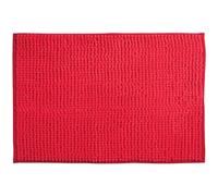 MSV Tapis de Bain Tapis de Douche „Chenille“ Poils Longs Microfibres Moelleux Anti-dérapant 40x60 cm Rouge