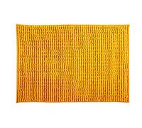 MSV - Tapis de Bain Chenille - Poils Longs Microfibres Moelleux Anti-dérapant - 60 x 90 cm - Safran Jaune - Lavable en Machine - Boucle d'Accrochage pour Séchage Rapide