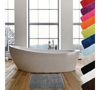 MSV - Tapis de Bain Microfibre - 50 x 70 cm - Gris Clair - Confort Douillet - Absorption Rapide - Idéal pour Salle de Bain - Facile à Entretenir - Séchage Rapide