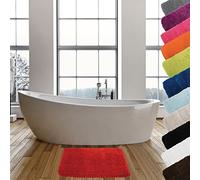 MSV - Tapis de Bain Microfibre - 50 x 70 cm - Rouge - Confort Douillet - Absorption Rapide - Idéal pour Salle de Bain - Facile à Entretenir - Séchage Rapide