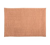 MSV - Tapis de Bain Microfibre Chenille - Poils Longs Anti-dérapant - Lavable en Machine - Boucle d'Accrochage Pratique - Confort et Hygiène Optimisés - Pêche - Unitaire - 50x80 cm