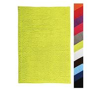 MSV Tapis de Bain Tapis de Douche „Chenille“ Poils Longs Microfibres Moelleux Anti-dérapant 60x90 cm Vert Clair