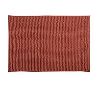 MSV Tapis de bain microfibre chenille – poils longs, antidérapant, lavable – 50x80 cm Terracotta