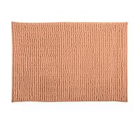 MSV - Tapis de Bain Microfibre Chenille - Poils Longs Anti-dérapant - Lavable en Machine - Boucle d'Accrochage Pratique - Confort et Hygiène Optimisés - Pêche - Unitaire - 40x60 cm