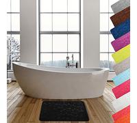 MSV Tapis de Bain Microfibre Pebble 40x60cm Noir