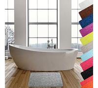 MSV Tapis de Bain Microfibre Pebble 50x80cm Gris