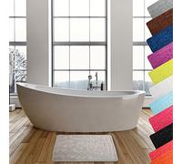 MSV - Tapis de Bain Microfibre Pebble - Absorbant et Antidérapant - 40 x 60 cm - Beige - Lavable en Machine - Séchage Rapide - Confort Optimal pour Salle de Bain