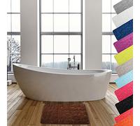 MSV - Tapis de Bain Microfibre Pebble - Absorbant et Antidérapant - 50 x 80 cm - Chocolat - Confort Doux et Séchage Rapide - Idéal pour Salle de Bain et Douche