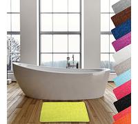 MSV - Tapis de Bain Microfibre Pebble - Absorbant et Antidérapant - 50 x 80 cm - Vert Anis - Lavable en Machine - Séchage Rapide - Confort Optimal pour Salle de Bain