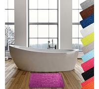 MSV - Tapis de Bain Microfibre Pebble - Absorbant et Antidérapant - 50 x 80 cm - Violet - Confort Doux et Séchage Rapide - Idéal pour Salle de Bain et Douche