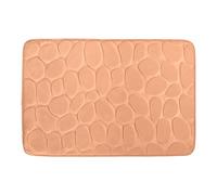 MSV - Tapis de Bain Microfibre Pebble - Sécurité Renforcée - Base Antidérapante - Usage Salle de Bain - Public Cible : Enfants et Personnes Âgées - 40 x 60 cm - Couleur Pêche