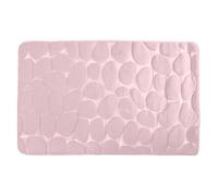 MSV - Tapis de Bain Microfibre Pebble - Sécurité Renforcée - Base Antidérapante - Usage Salle de Bain - Public Cible : Enfants et Personnes Âgées - 40 x 60 cm - Couleur Rose Pastel