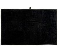 MSV Tapis de Bain Tapis de Douche „Chenille“ Poils Longs Microfibres Moelleux Anti-dérapant 40x60 cm Noir