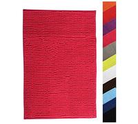 MSV Tapis de Bain Tapis de Douche „Chenille“ Poils Longs Microfibres Moelleux Anti-dérapant 40x60 cm Pink