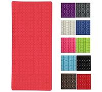 MSV Tapis Fond de Baignoire antidérapant Caoutchouc Quadro 36x76cm Rouge