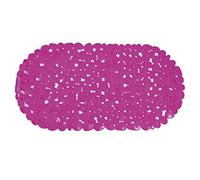 MSV - Tapis Fond de Baignoire PVC Galets - 100% PVC sans Phtalates - 68 x 35 cm - Fuschia - Surface Antidérapante pour Sécurité et Confort - Facile d'entretien