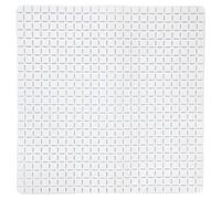 MSV - Tapis Fond de Douche Antidérapant Caoutchouc Quadro - 54 x 54 cm - Blanc - Surface Texturée pour Sécurité Accrue - Conçu pour Douches et Baignoires Standard