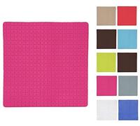 MSV Tapis Fond de Douche antidérapant Caoutchouc Quadro 54x54cm Fuschia