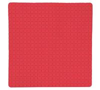 MSV Tapis Fond de Douche antidérapant Caoutchouc Quadro 54x54cm Rouge