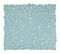 MSV - Tapis Fond de Douche PVC Galets - 100% PVC sans Phtalates - 53 x 53 cm - Gris Clair - Surface Antidérapante pour Sécurité et Confort - Facile d'entretien