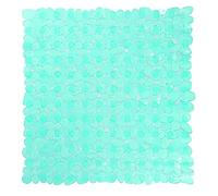 MSV Tapis Fond de Douche PVC Galets 53x53cm Bleu Transparent