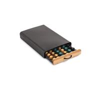 MSV Tiroir de Rangement pour Capsules Nespresso Design Industriel Bambou & Acier Elie Noir Mat