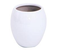 MSV - Verre à Dents Java - Gobelet - Ø 7.5 x 11.5 cm - Blanc - Design Moderne pour Salle de Bain - Surface Facile à Nettoyer - Idéal pour Brosses à Dents et Accessoires