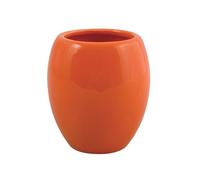MSV - Verre à Dents Java - Gobelet - Ø 7.5 x 11.5 cm - Orange - Design Moderne pour Salle de Bain - Surface Facile à Nettoyer - Idéal pour Brosses à Dents et Accessoires