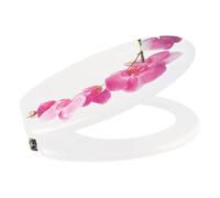 MSV - WC Lanyu - Charnières Inox - MDF/Inox - 42.5 x 36 x 1.7 cm - Couleur Blanc Imprimé - Résistance à l'humidité - Facile à installer - Facile à Nettoyer - Accessoires de Toilettes