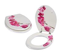 MSV Abattant WC MDF LANYU Blanc - Charnières INOX