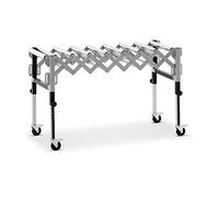 MSW Convoyeur À Rouleau Libre Gravitaire Table Transporteur Pliable Extensible En Accordéon Gravité MSW-RT-130 (Capacité 130 kg, Longueur 147 cm, Hauteur 60-92 cm, 9 Rouleaux Libres, Fer)