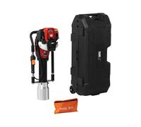MSW Enfonce-Pieu à Essence 870 W, 1,3 Nm, 25-50 J, Ø 120 mm max., Démarreur à tirette Pilon à Poteau Thermique Enfonce-Piquet pour Clôtures de Fermes, de Ranchs, Améliorations Routières