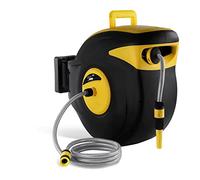MSW Enrouleur De Tuyau Automatique Dévidoir Arrosage Jardin PRO-W 30 (30 m, Enroulement automatique, Pression: 8 bar, Boîtier fermé en plastique)