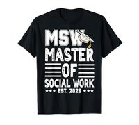 MSW Est 2026 Masters of Social Work Graduation Travailleur Social T-Shirt