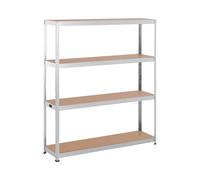 MSW Étagère charge lourde - 160 x 40 x 180 cm - Supporte 4 x 150 kg - Gris MSW-STSH-34