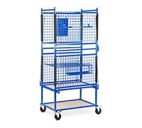 MSW MSW-RPS-500 Chariot Mobile D'Atelier De Rangement pour Pi?Ces De Carrosserie (Trois étages, Dimensions : 60 x 90 x 202 cm, Capacité de Charge de 220 kg)