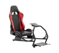 MSW MSW-SIM-01 Siège de course ergonomique avec support de pédale et support de volant Simulateur de course Cadre en acier réglable