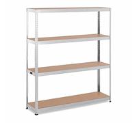 msw MSW-STSH-34 Étagère charge lourde Étagère métallique Étagère d'atelier 160 x 40 x 180 cm Supporte 4 x 150 kg Gris