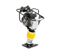 MSW Pilonneuse thermique - 34 x 28 cm - 10 kN, 450-650 coups/min, moteur Loncin de 6,5 ch, cadre anti-vibration, roues intégrées, dameuse plaque vibrante, compacteur de sol