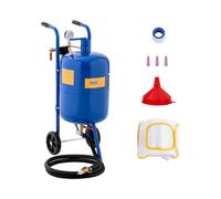 MSW Sableuse Mobile Pneumatique Aérogommeuse Mini Petite Machine À Sabler Machine Appareil De Sablage Portative MSW-MS40A (40 l, 7,6 Bars, Tuyau 2,5 m, roulettes intégrées, 4 Buses, Masque)
