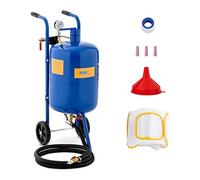 MSW Sableuse Mobile Pneumatique, 40 l, 7,6 Bars, Tuyau 2,5 m | Aérogommeuse Mini, Machine À Sabler Portative, Roulettes Intégrées, 4 Buses, Masque