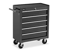 MSW Servante D'Atelier Outils Rangement Vide Chariot Mobile Métallique À roulettes sans Outils Roulante MSW-WWG-12 (5 Tiroirs @ 51 x 28 x 10 cm, Capacité De 50 kg, 2 Clés, Acier)