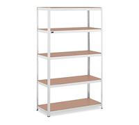 MSW-STSH-29 Étagère Charge Lourde Étagère métallique Étagère d'atelier 120 x 50 x 200 cm Supporte 5 x 150 kg Gris