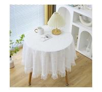 Mswborml Dentelle Nappe de Table Ronde en Anti Tache Intérieur Extérieur, Durable Couverture de Table A Manger, Doux Nappes Rondes Lavable pour Décoration Cuisine Jardin, Lavable,D,Dia 100cm/39in