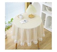 Mswborml Dentelle Nappe de Table Ronde en Anti Tache Intérieur Extérieur, Durable Couverture de Table A Manger, Doux Nappes Rondes Lavable pour Décoration Cuisine Jardin, Lavable,B,Dia 80cm/31in