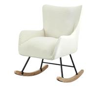 Mswborml Housses de Fauteuil À Bascule avec Accoudoirs Rocking Chair Slipcovers Housses Fauteuil Allaitement Housseschaise À Bascule Scandinave pour Coucher Salon Balcon Fauteuil À Bascule,A,1PC