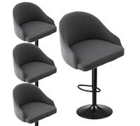 Mswborml Imprimé Housse de Tabouret de Bar avec Petit Dossier Lot de 4/2, Incurvé Housse pour Chaise Haute de Bar Scandinave, Lavable Housse de Protection pour Chaise de Bar avec Accoudoirs,R,4PCS