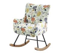 Mswborml Imprimé Housses Chaise à Bascule avec Accoudoirs, Scandinave Housses de Fauteuil à Bascule Extensible Housses Fauteuil Allaitement Rocking Chair Slipcovers pour Coucher Salon Balcon,F,1PC