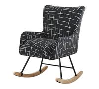 Mswborml Imprimé Housses de Fauteuil à Bascule avec Accoudoirs Extensible Housses Chaise à Bascule Scandinave Housses Fauteuil Allaitement Rocking Chair Slipcovers pour Coucher Salon Balcon,D,1PC